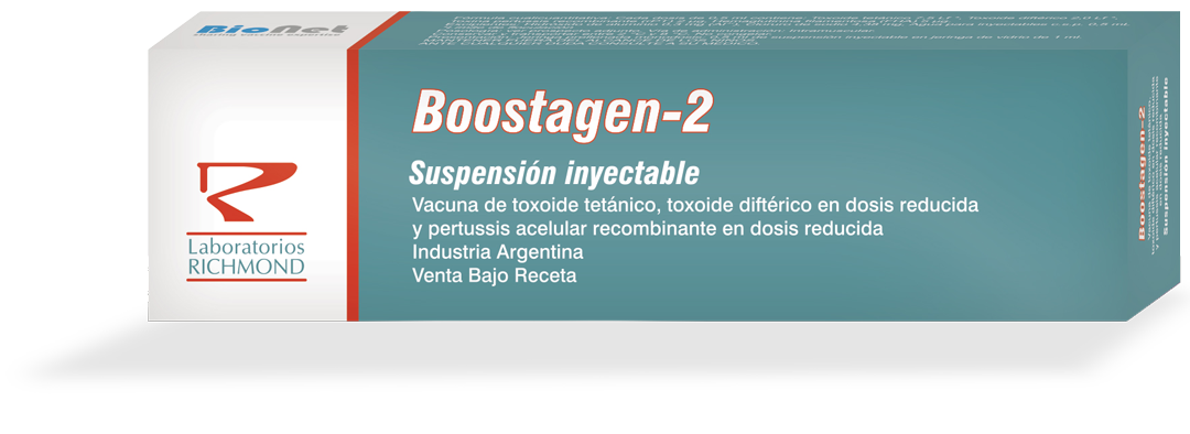 Boostagen-2 Vacuna de toxoide tetánico, toxoide diftérico en dosis reducida y pertussis acelular recombinante en dosis reducida de Laboratorios Richmond
