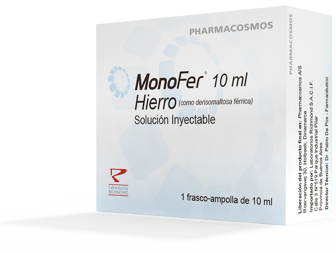 Monofer Ferric derisomaltose 500-1000 mg de Laboratorios Richmond