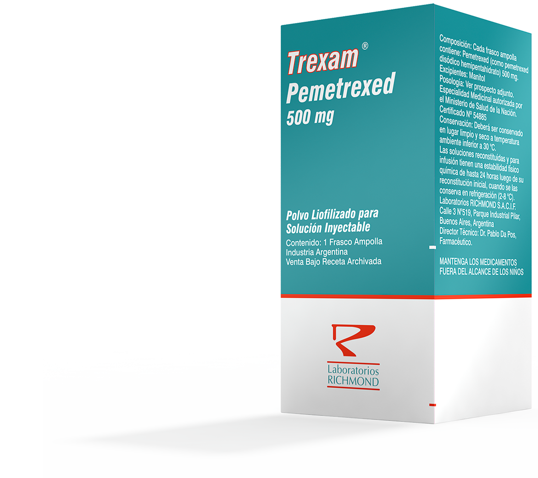 Trexam Pemetrexed 500 mg de Laboratorios Richmond