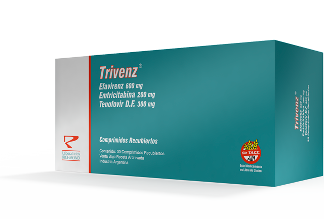 Trivenz Efavirenz 600 mg + Emtricitabine 200 mg + Tenofovir 300 mg de Laboratorios Richmond