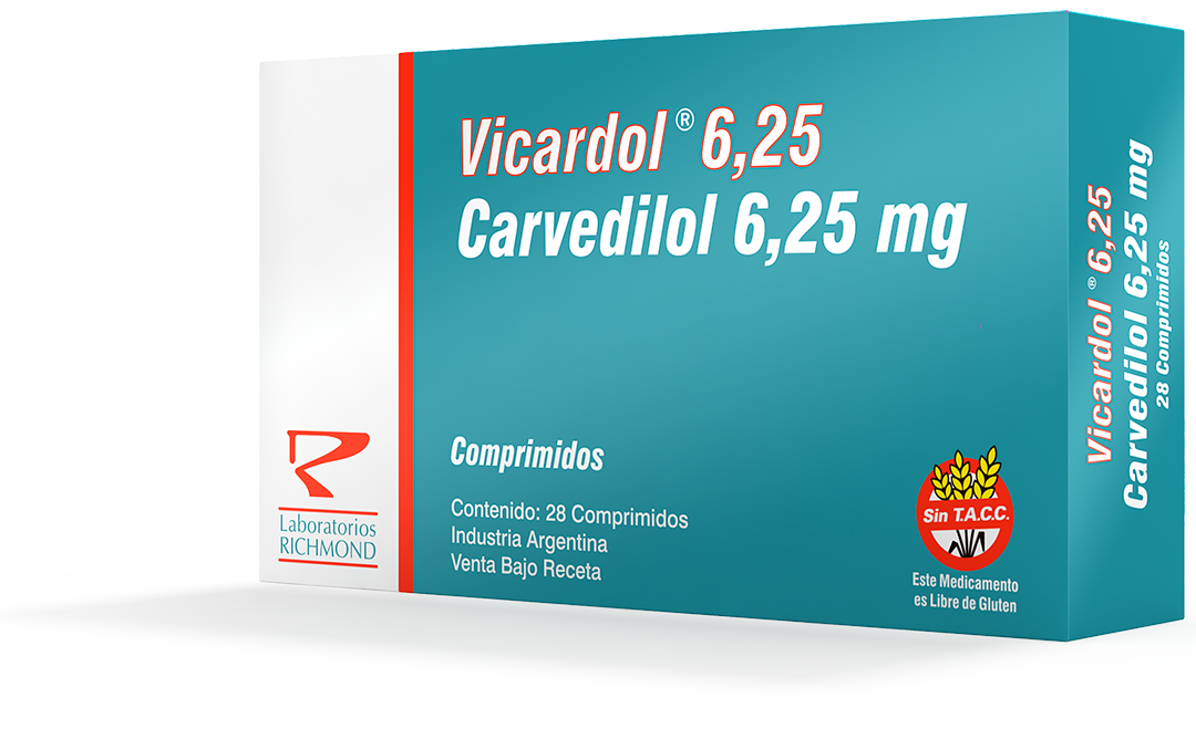 Vicardol Carvedilol 6,25-12,5-25 mg de Laboratorios Richmond