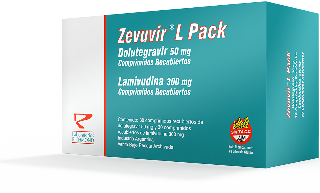 Zevuvir L Pack Dolutegravir 50 mg / Lamivudine 300 mg de Laboratorios Richmond